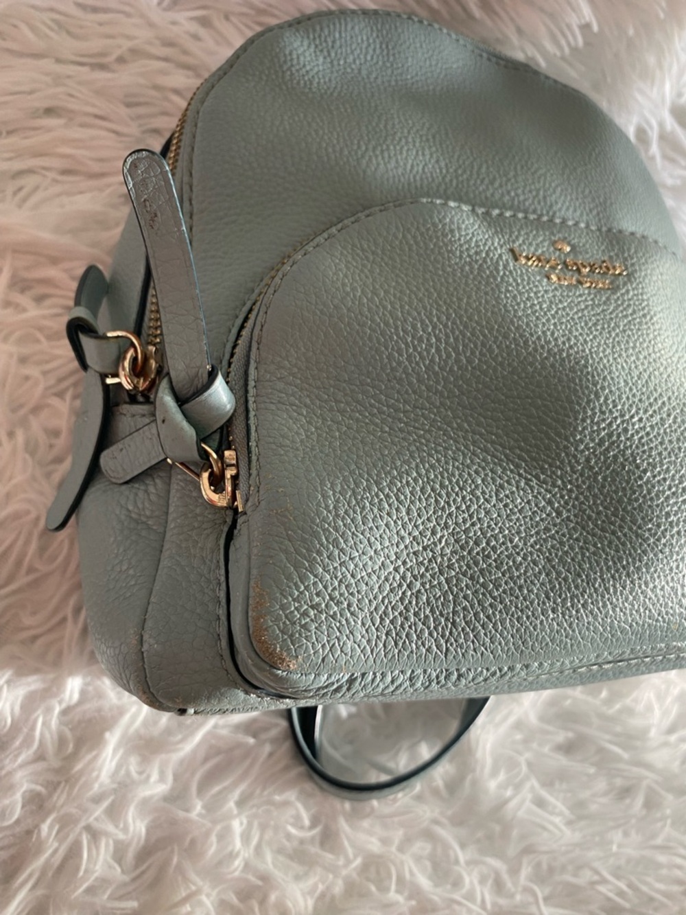 kate spade Pebbled Leather Mini Backpack “Jackson” in Light blue - Picture 6 of 6